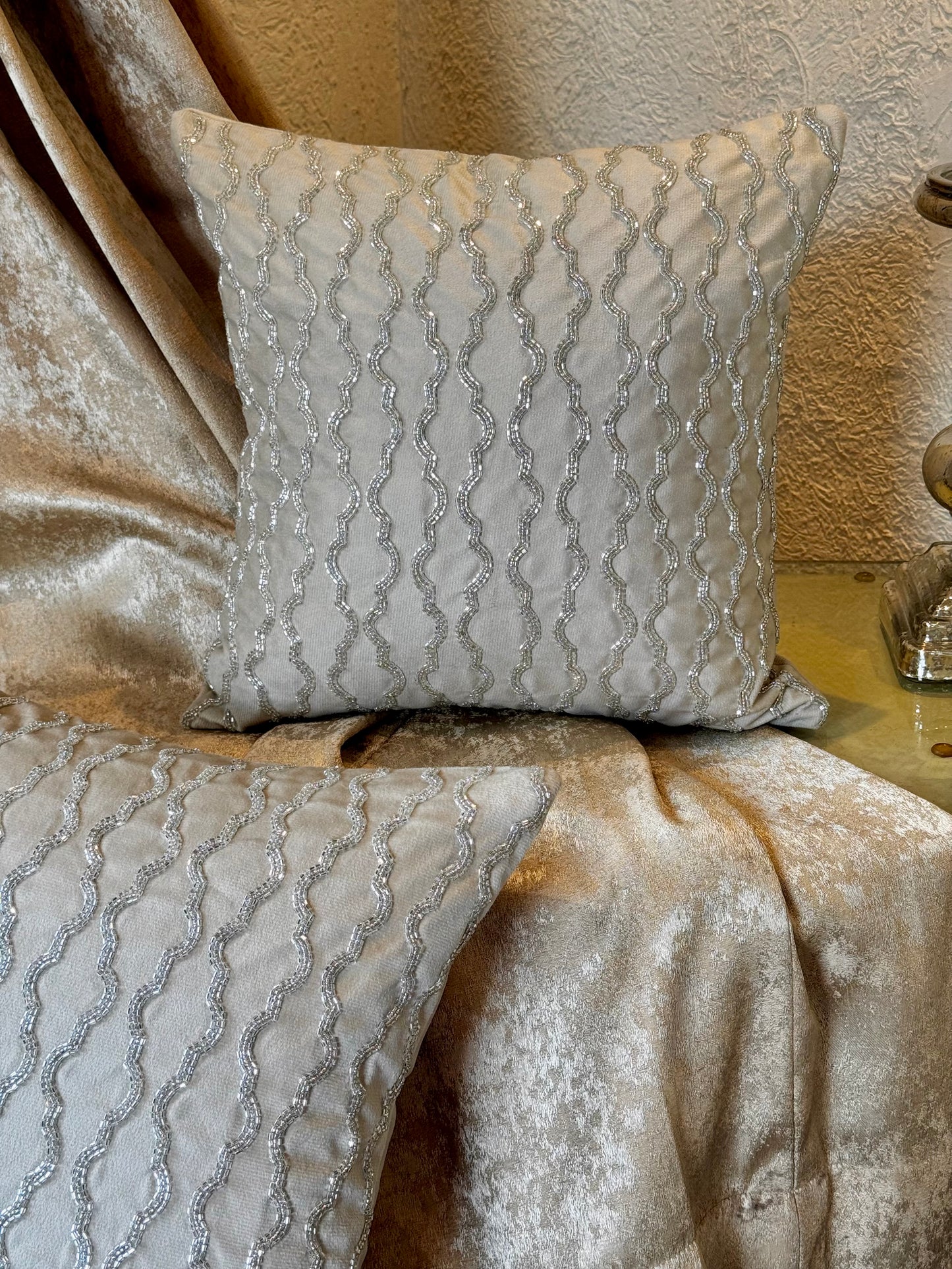 The Ivory Bead Cushion Cover