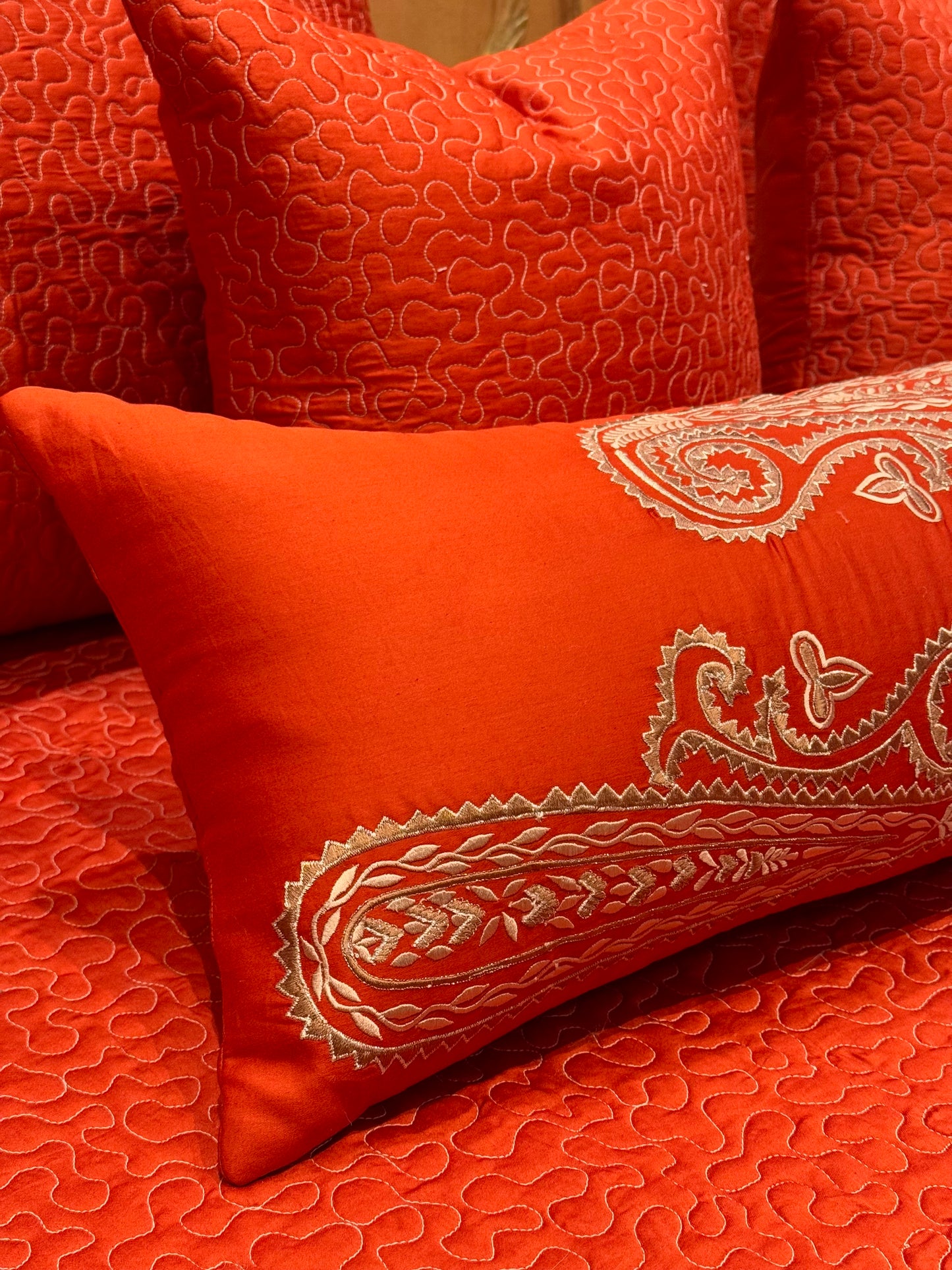 The Orange Paisley Bedding Set