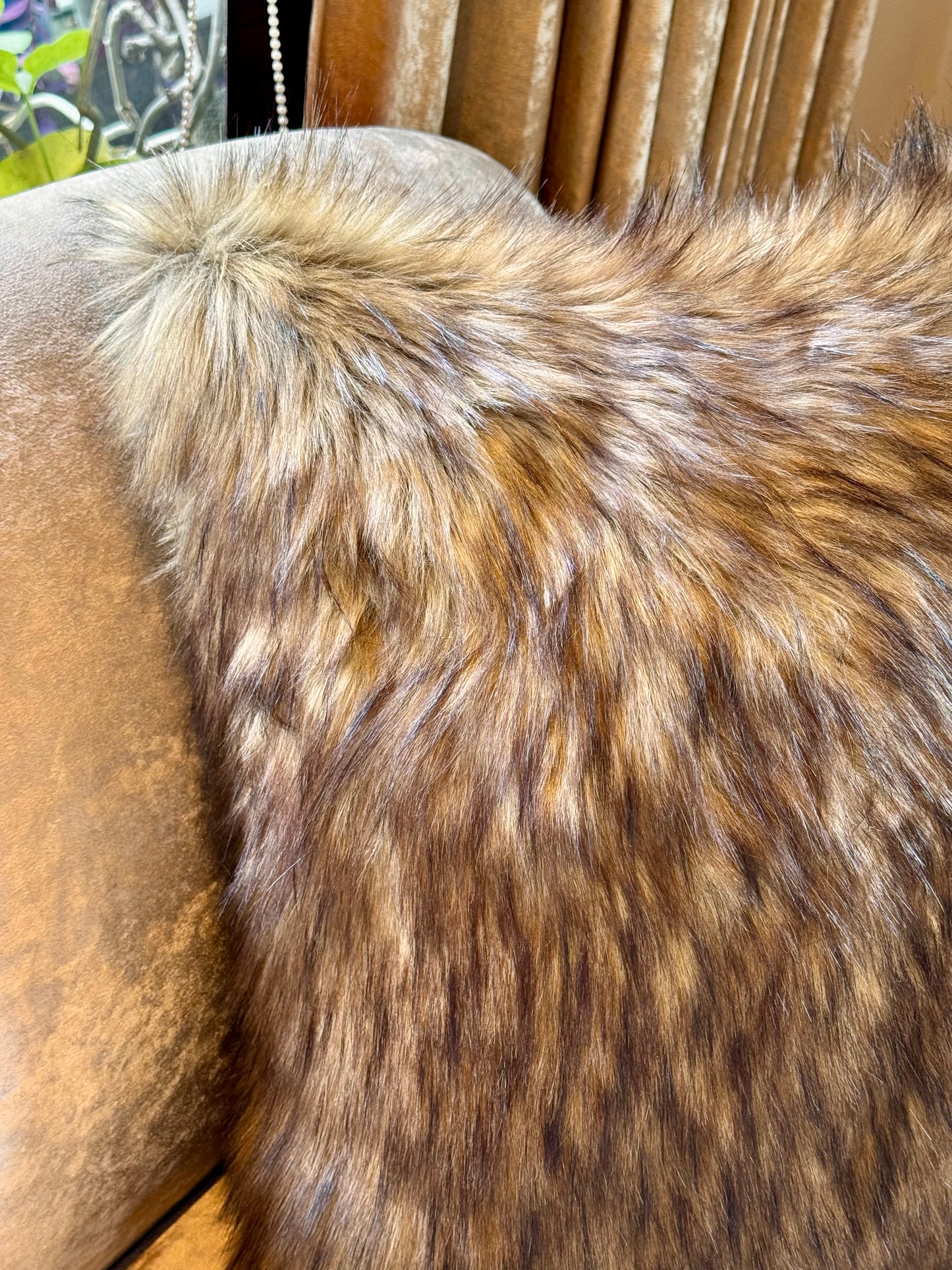 The Brown Fur Cushion Cover