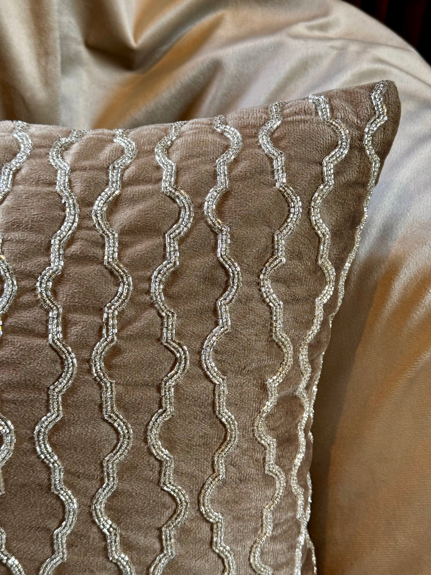 The Brown Bead Cushion Cover
