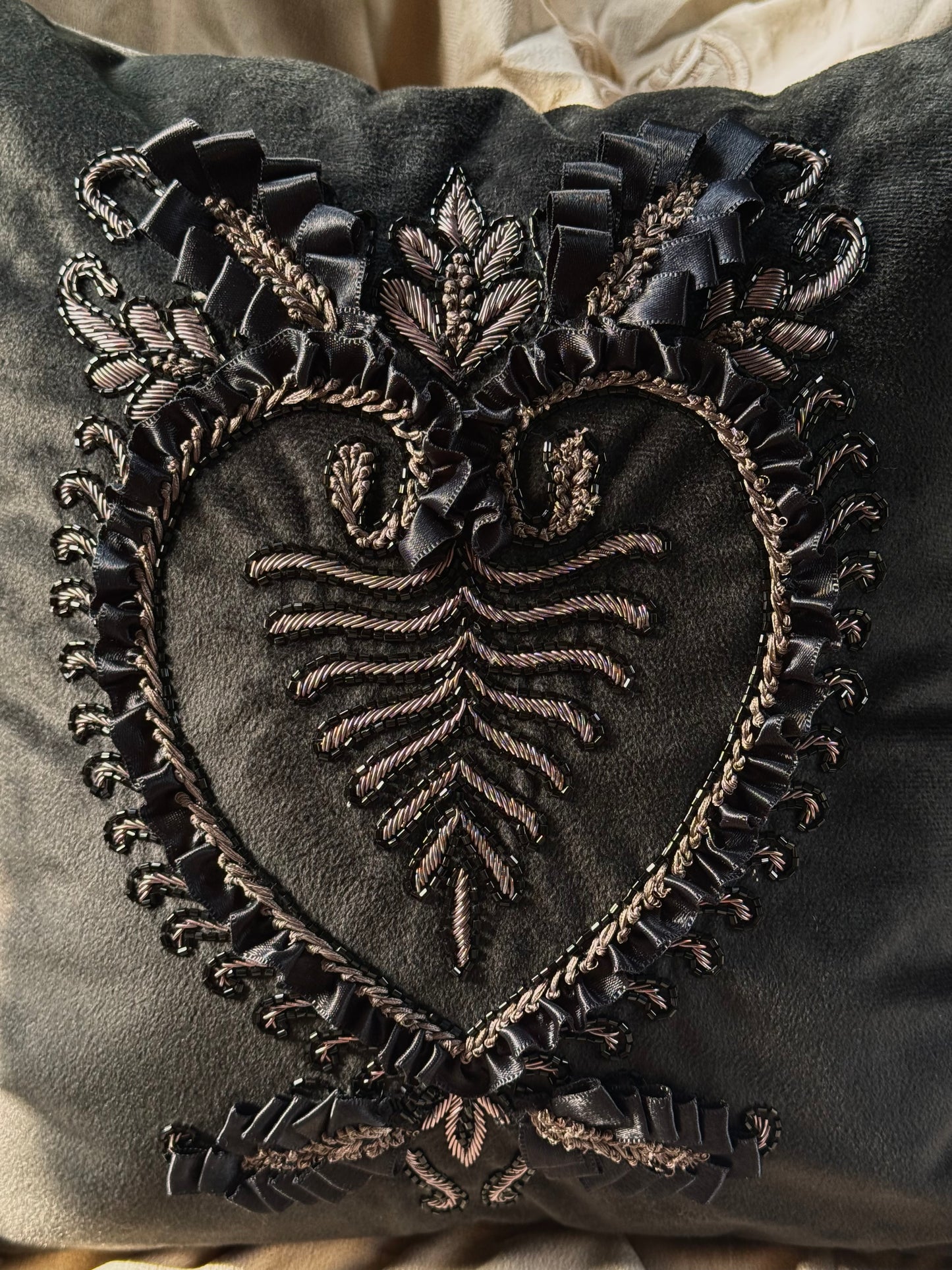 The Black Heart Cushion Cover