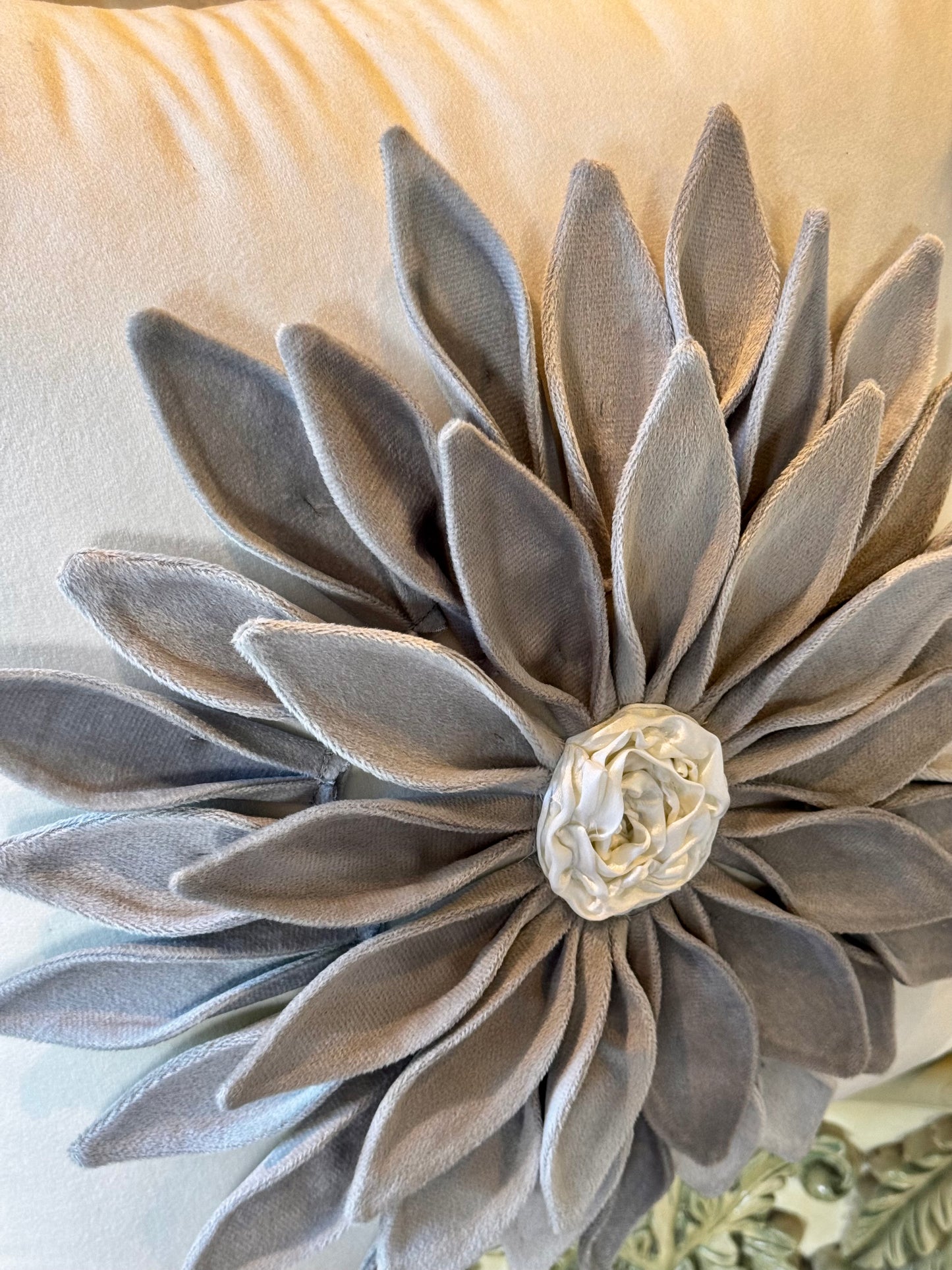 The White 3D Floral Cushion