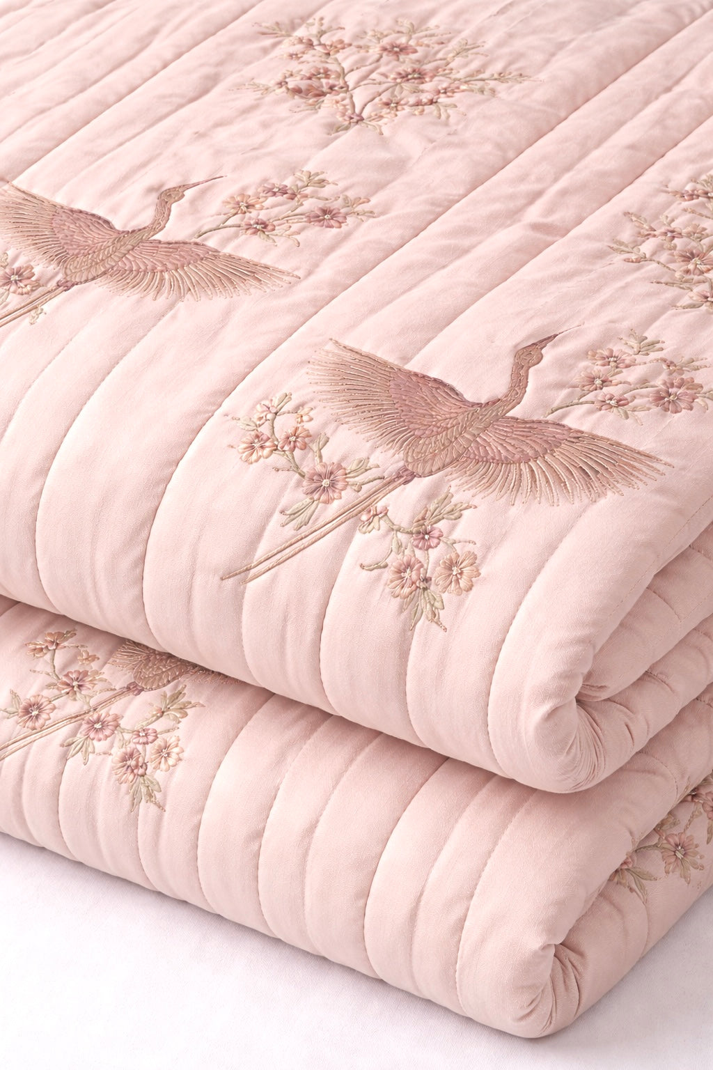 The Blush Pink Bird Quilt