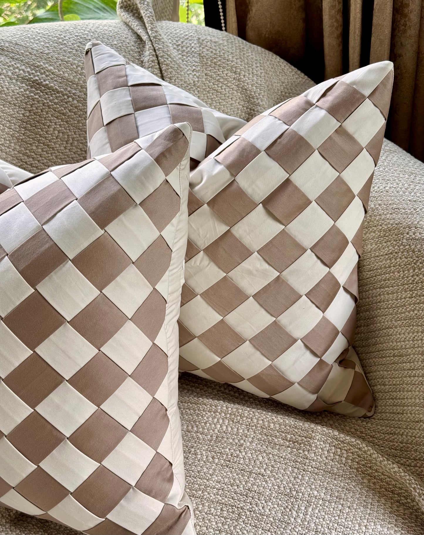 The Beige & Ivory Weave Cushion Cover