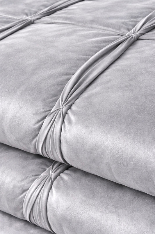 The Soft Grey Pleat Quilt