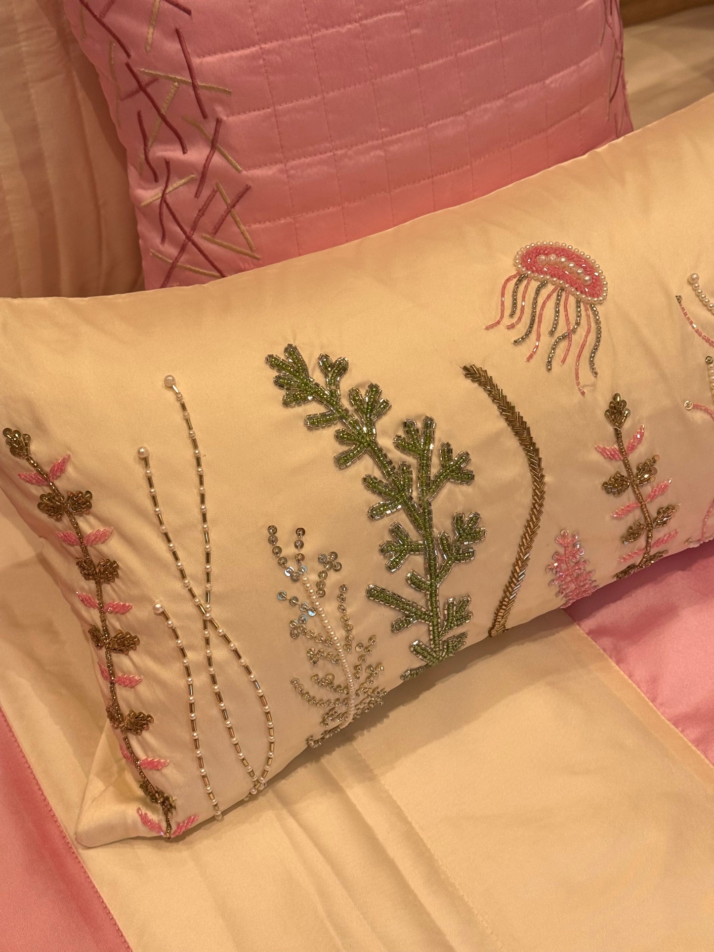 The Cream & Pink Ocean Bedding Set