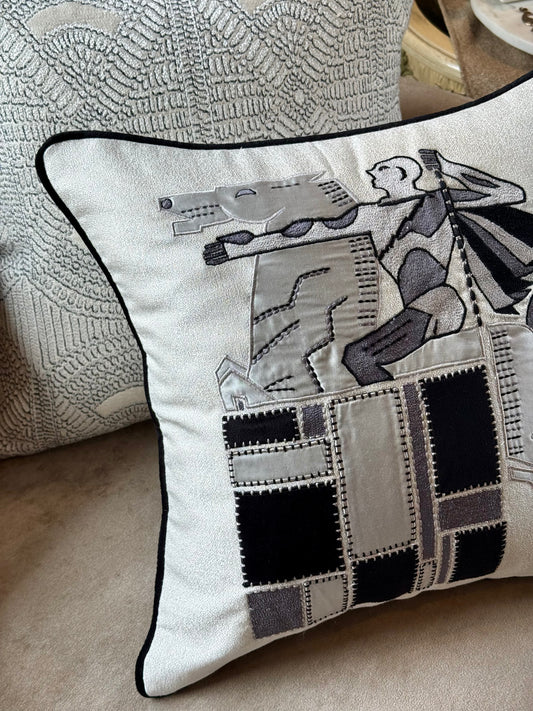The Noir Geometry Cushion Cover
