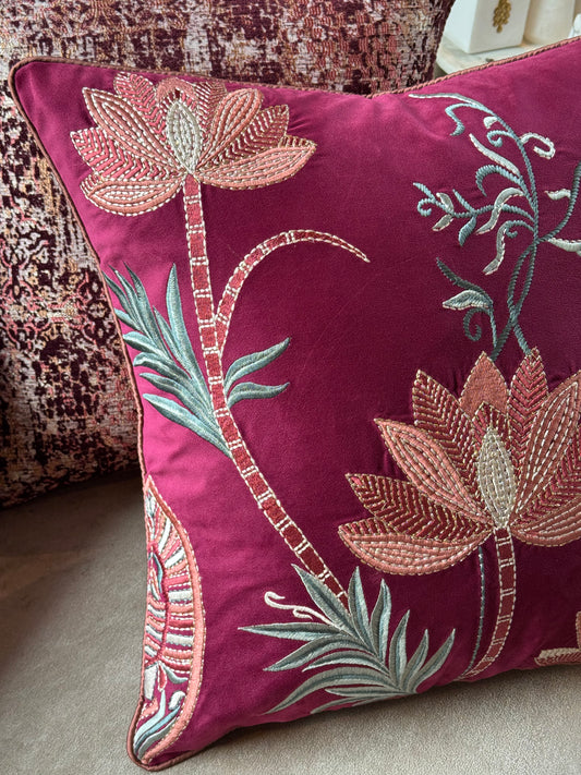 The Maharani Lotus Cushion Cover