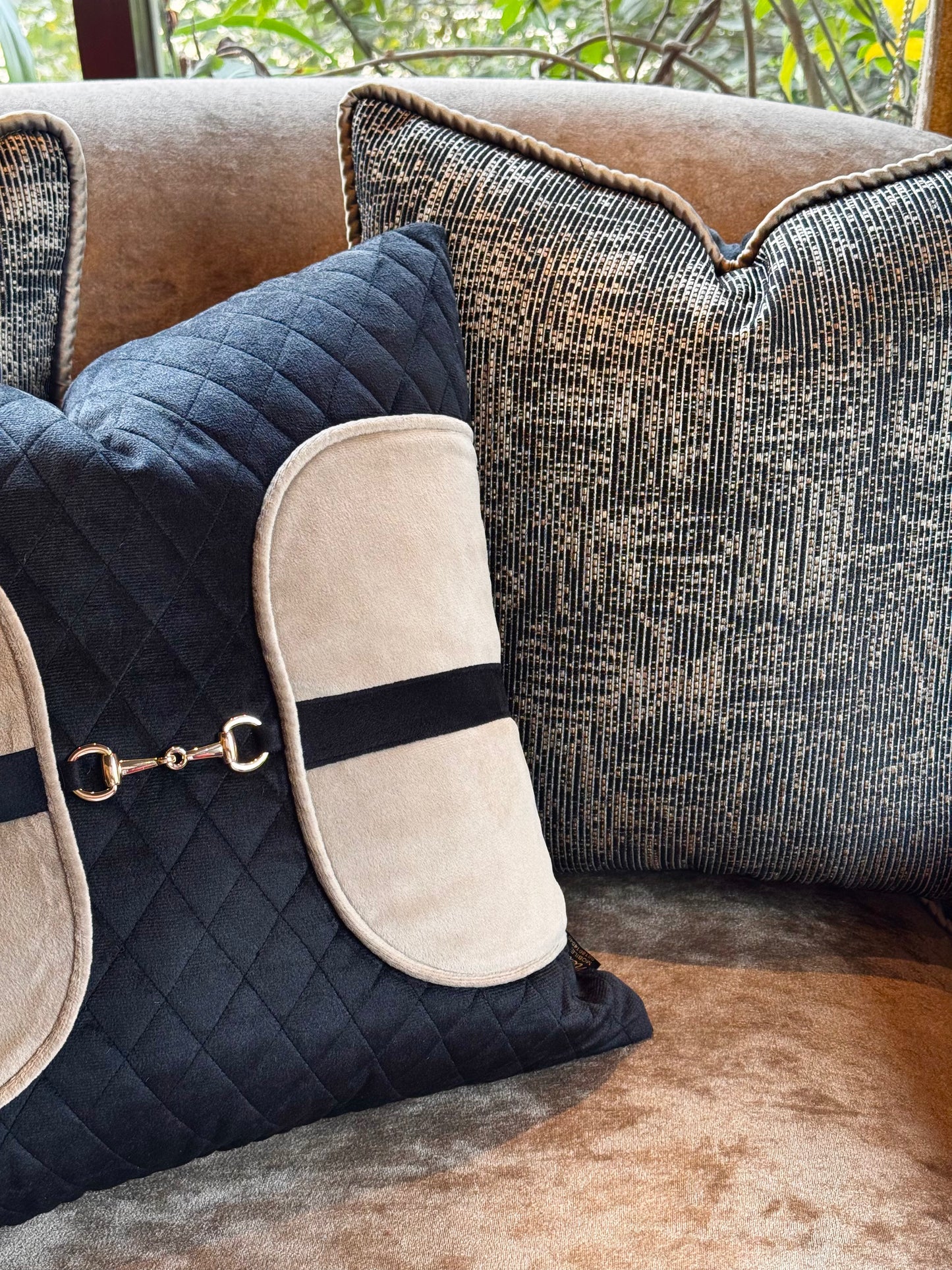 The Black Elite Saddle Stitch Cushion