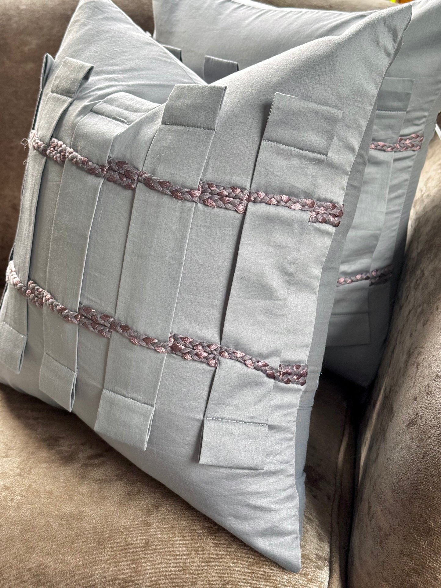 The Cotton Braided Lattice Cushion Cover