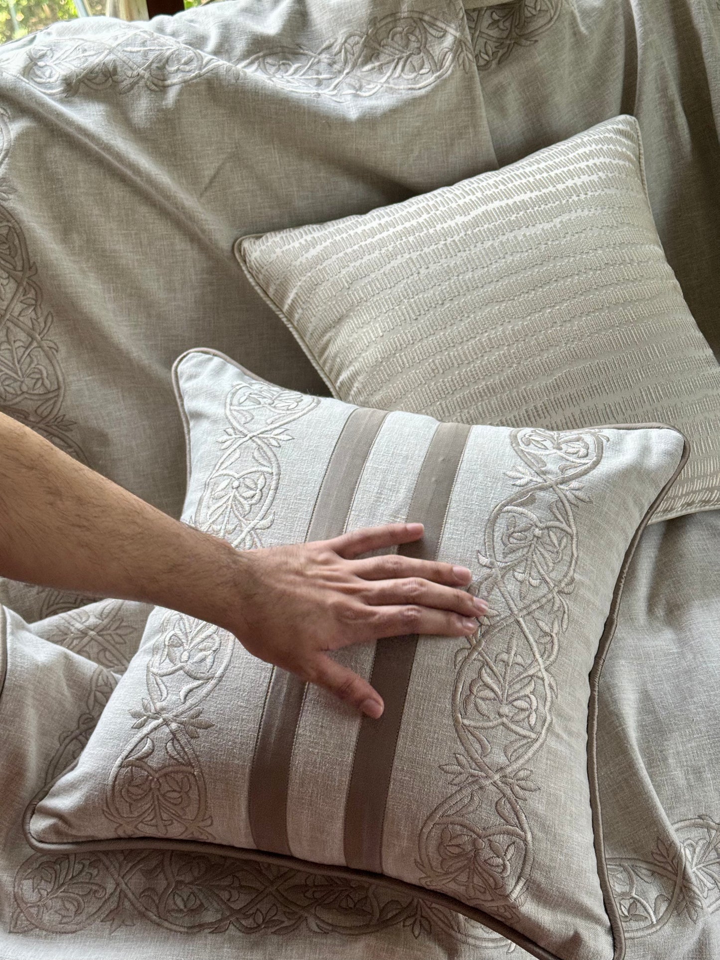 The Beige Marlowe Cushion Cover