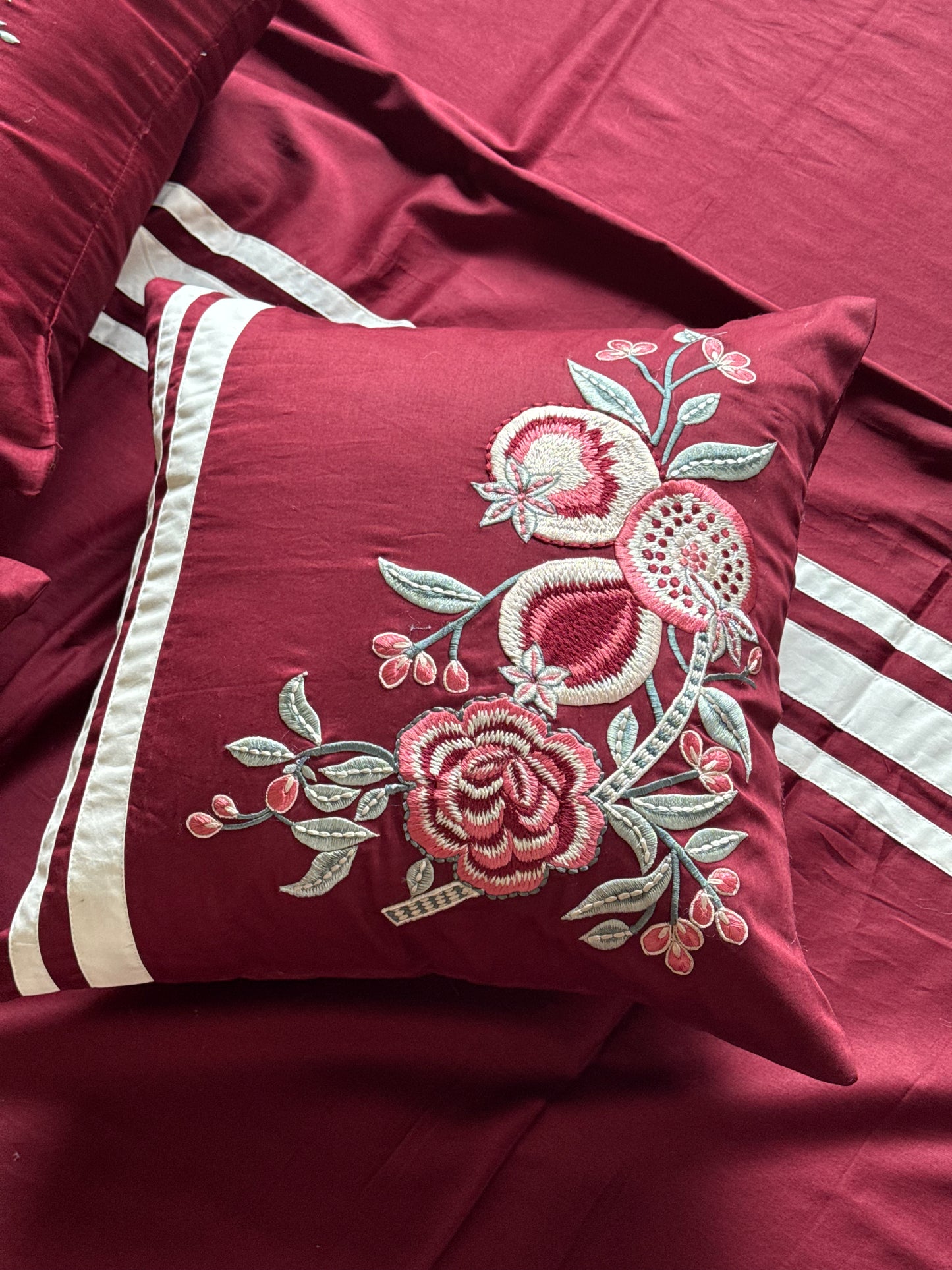 The Maroon Pomegranate Bedsheet Set