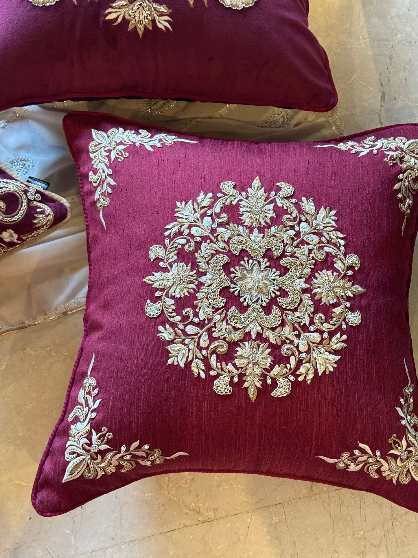 The Ruby Royale Cushion Cover