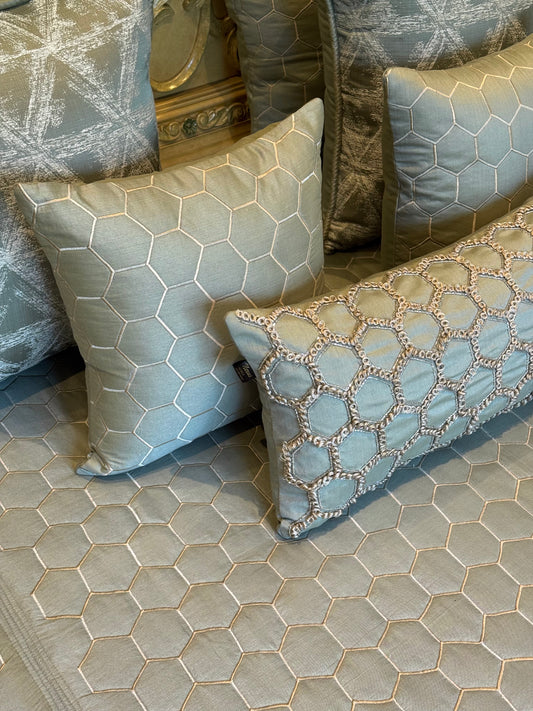 The Pastel Sage Honeycomb Bedding Set