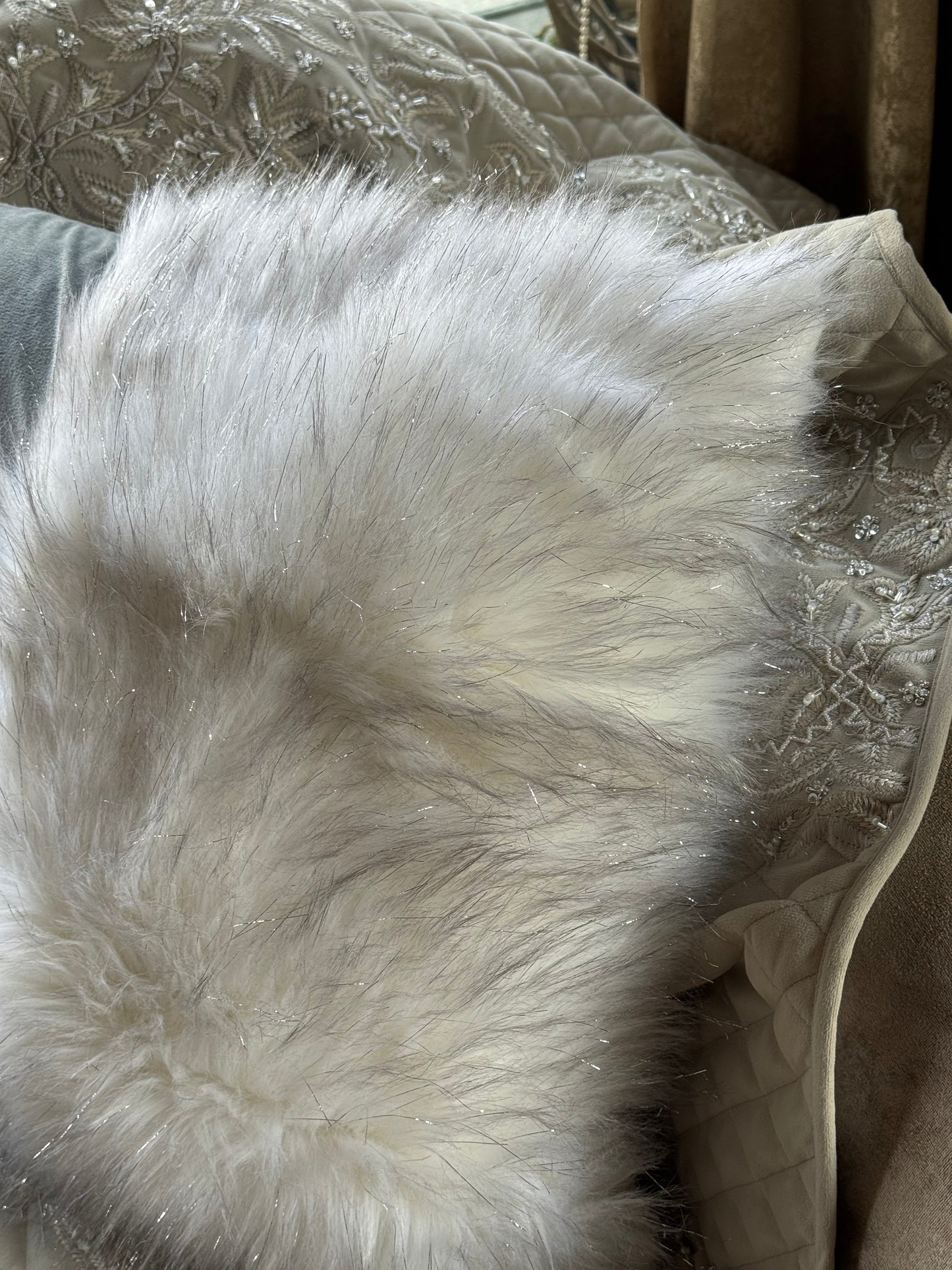 The Grey Half-Fur Cushion Cover