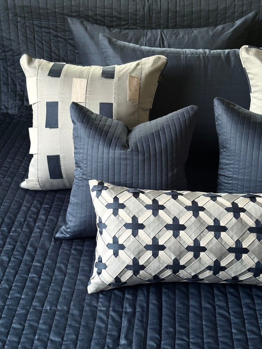 The Deep Blue Ashton Bedding Set