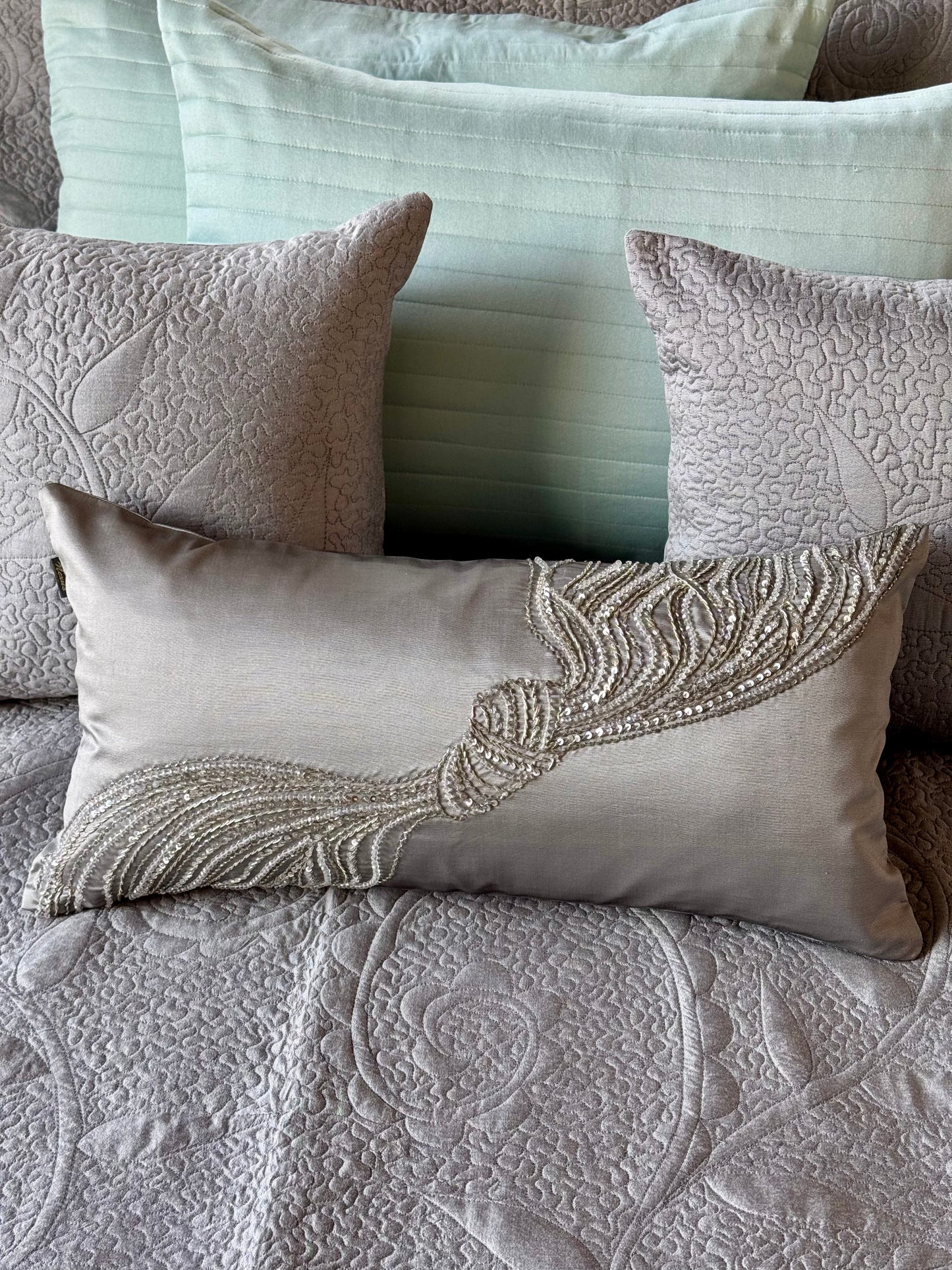 The Silver Aqua Moonlit Bedding Set