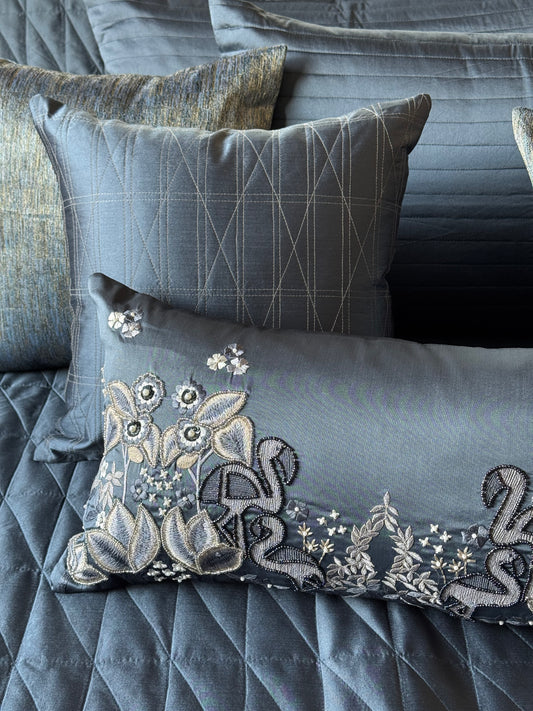 The Deep Blue Flamingo Bedding Set