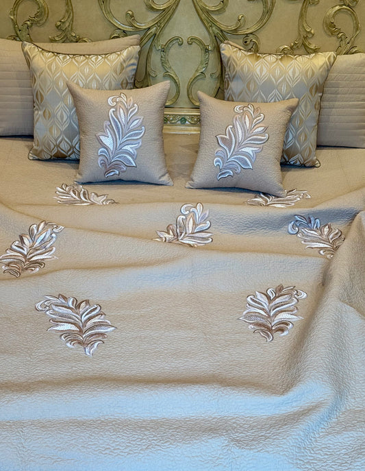 The Beige Serena Cotton Bedding Set