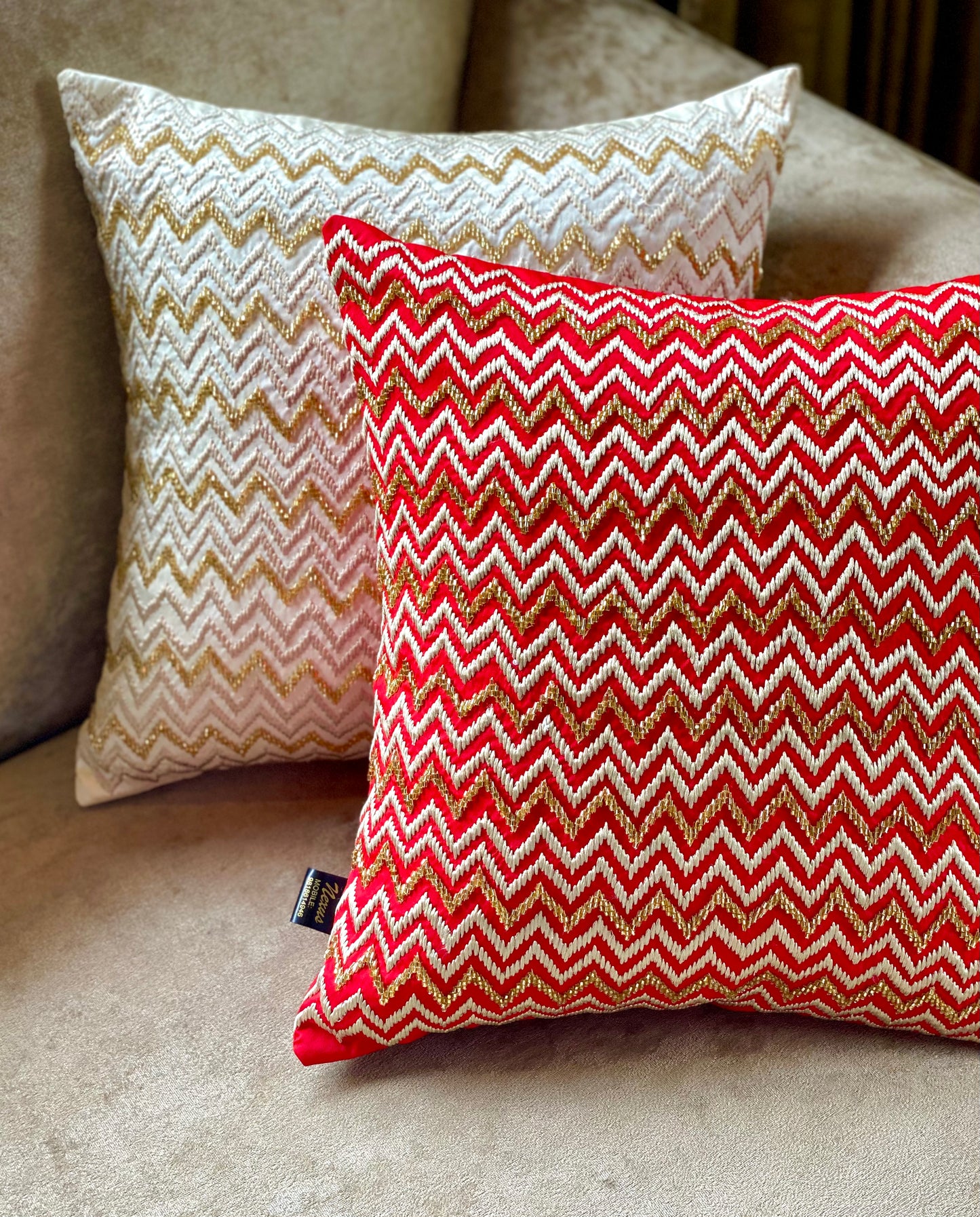 THE CRIMSON SERPENTI CUSHION COVER