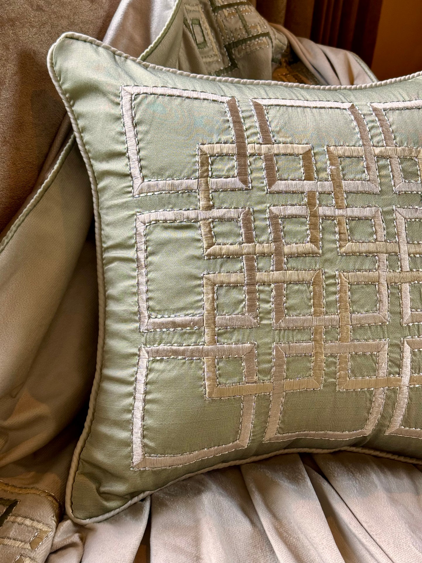 The Pastel Green Matrix Cushion Cover