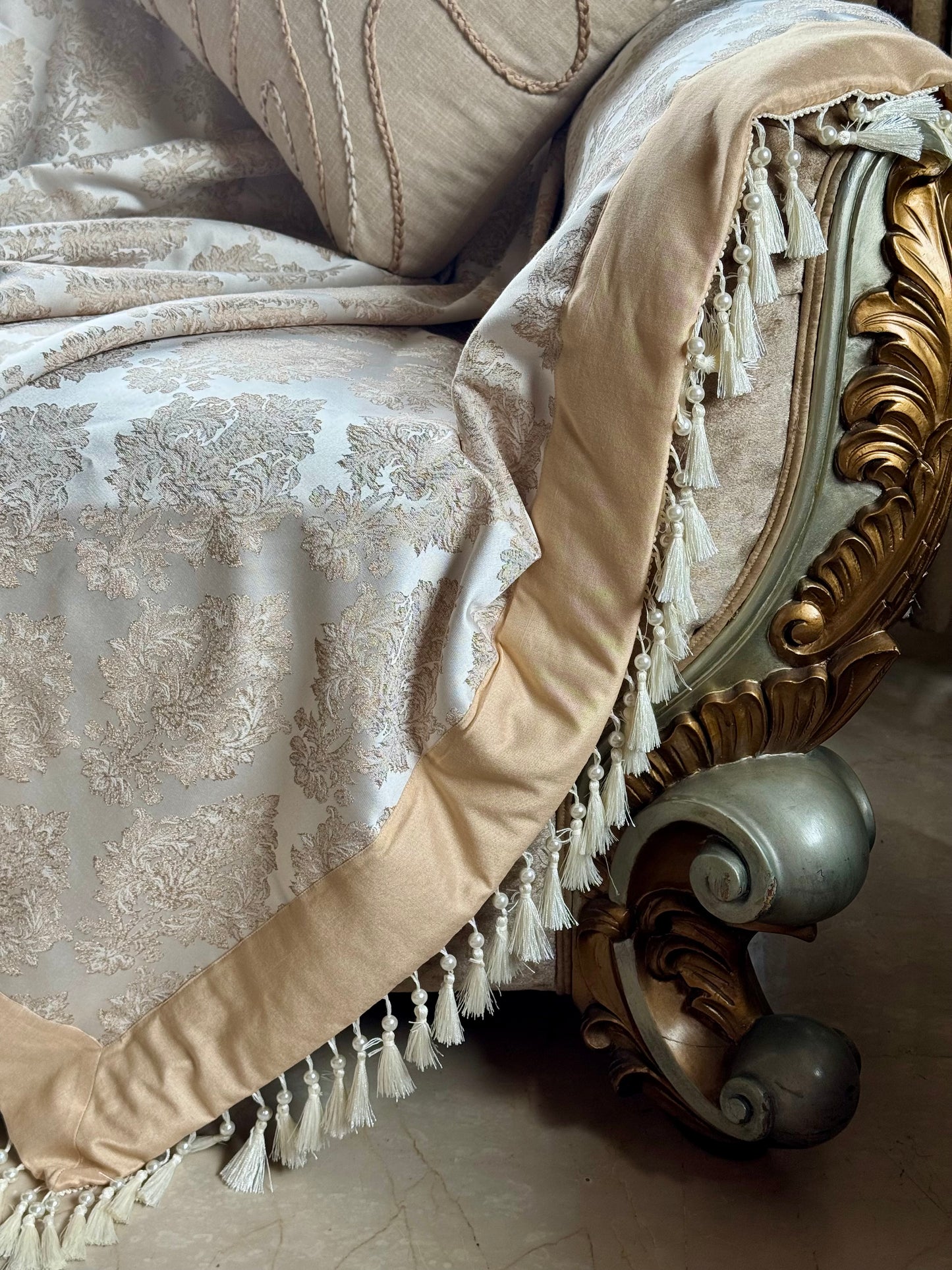 The Beige Tassel Throw