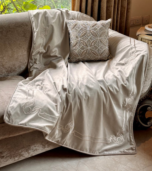 The Beige Ritzy Suede Throw