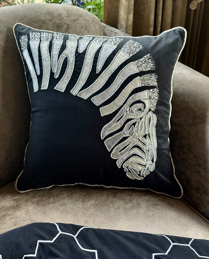 The Black Zebra Cushion Cover