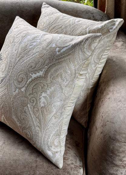 The Ivory Paisley Cushion Cover