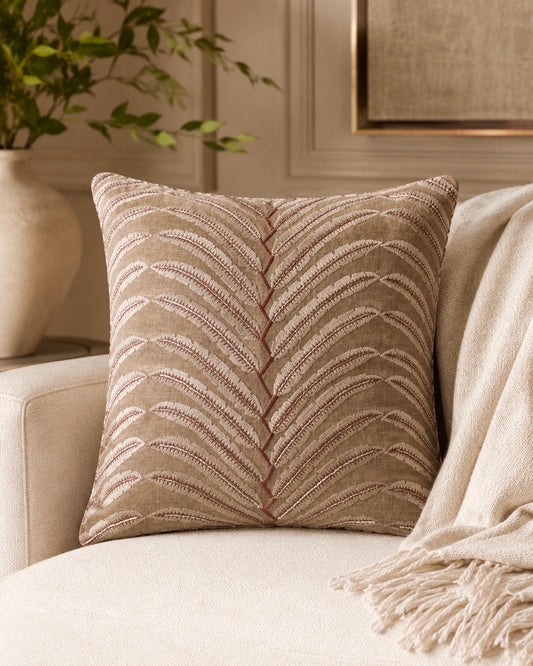 The Blush-Beige Folia Cushion Cover