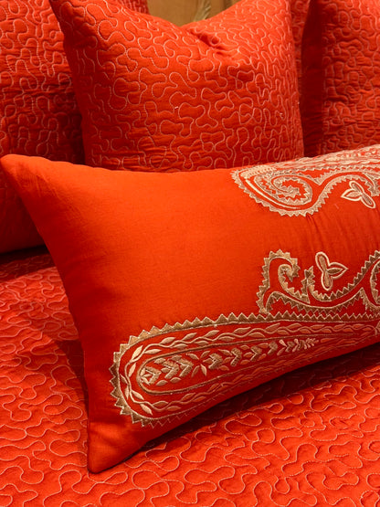 The Orange Paisley Bedding Set