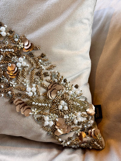 The Gilded Bloom Cushion Cover