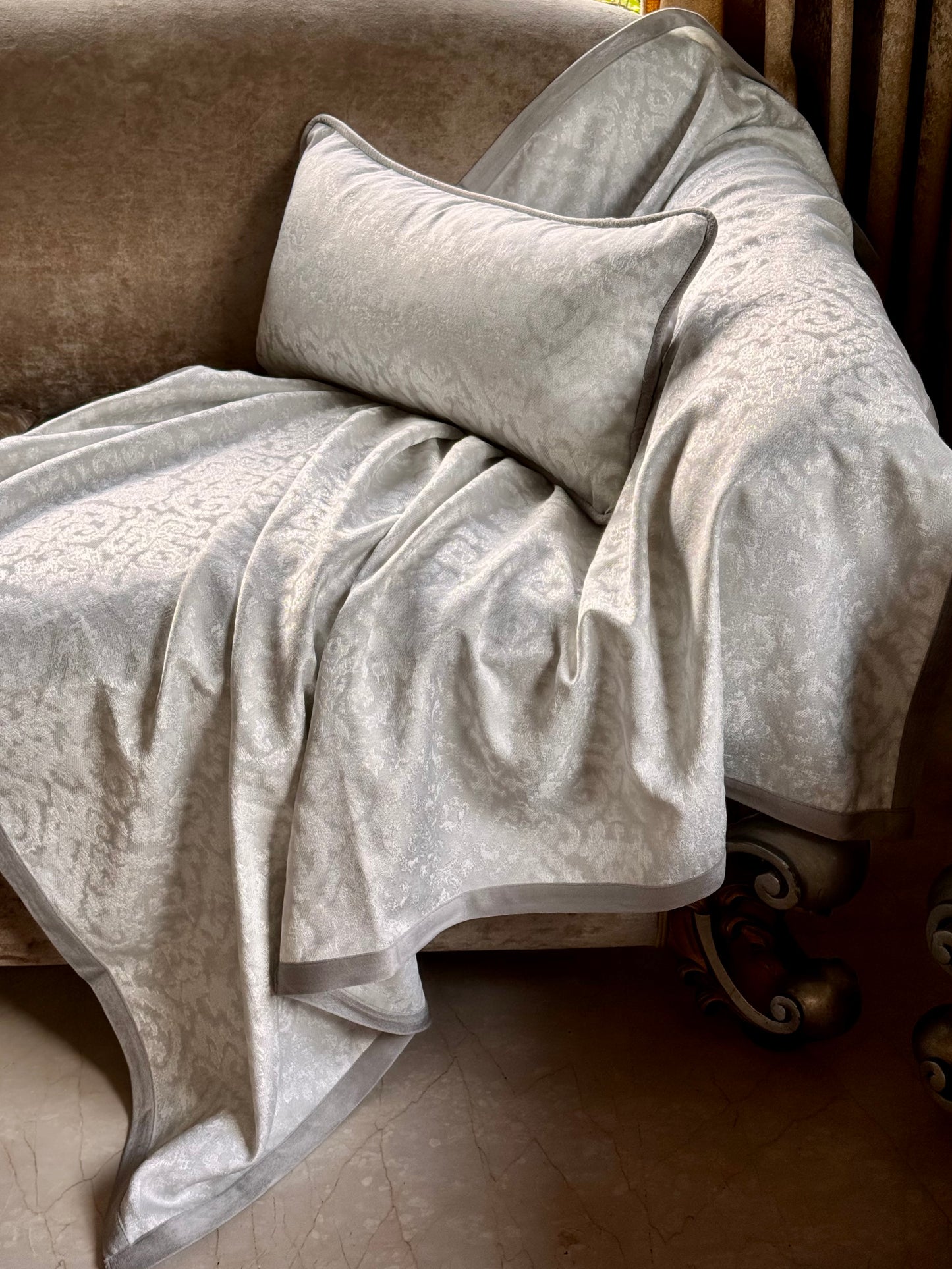 The Chrome Grey Aztec Throw