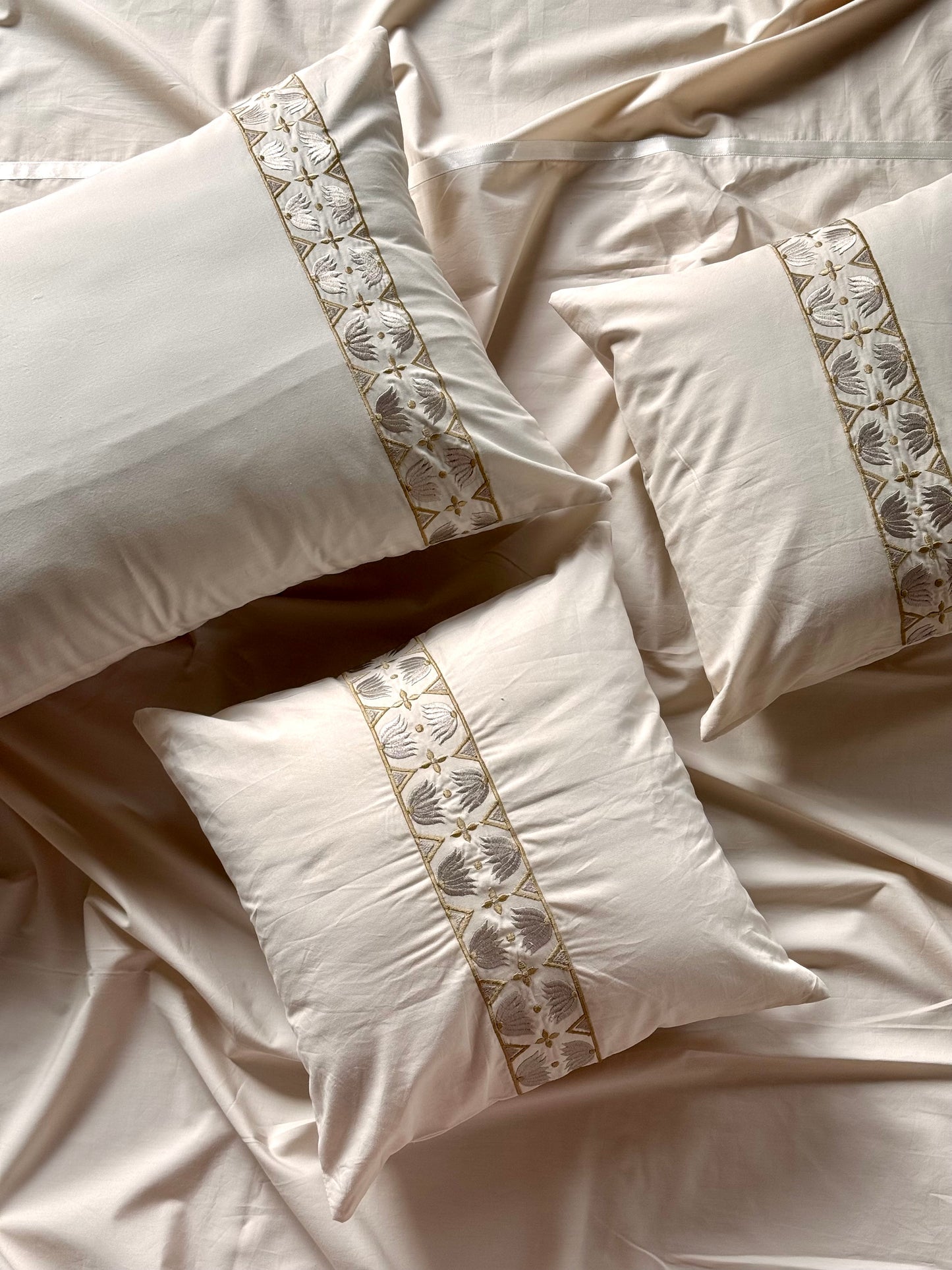 The Light Beige Lotus Bedsheet