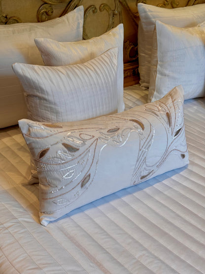The Pearl White Abstract Bedding Set