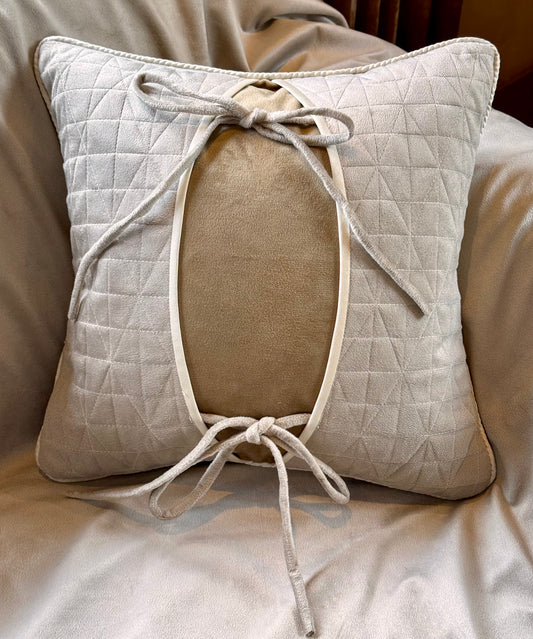 The Beige Bow Tie Cushion Cover
