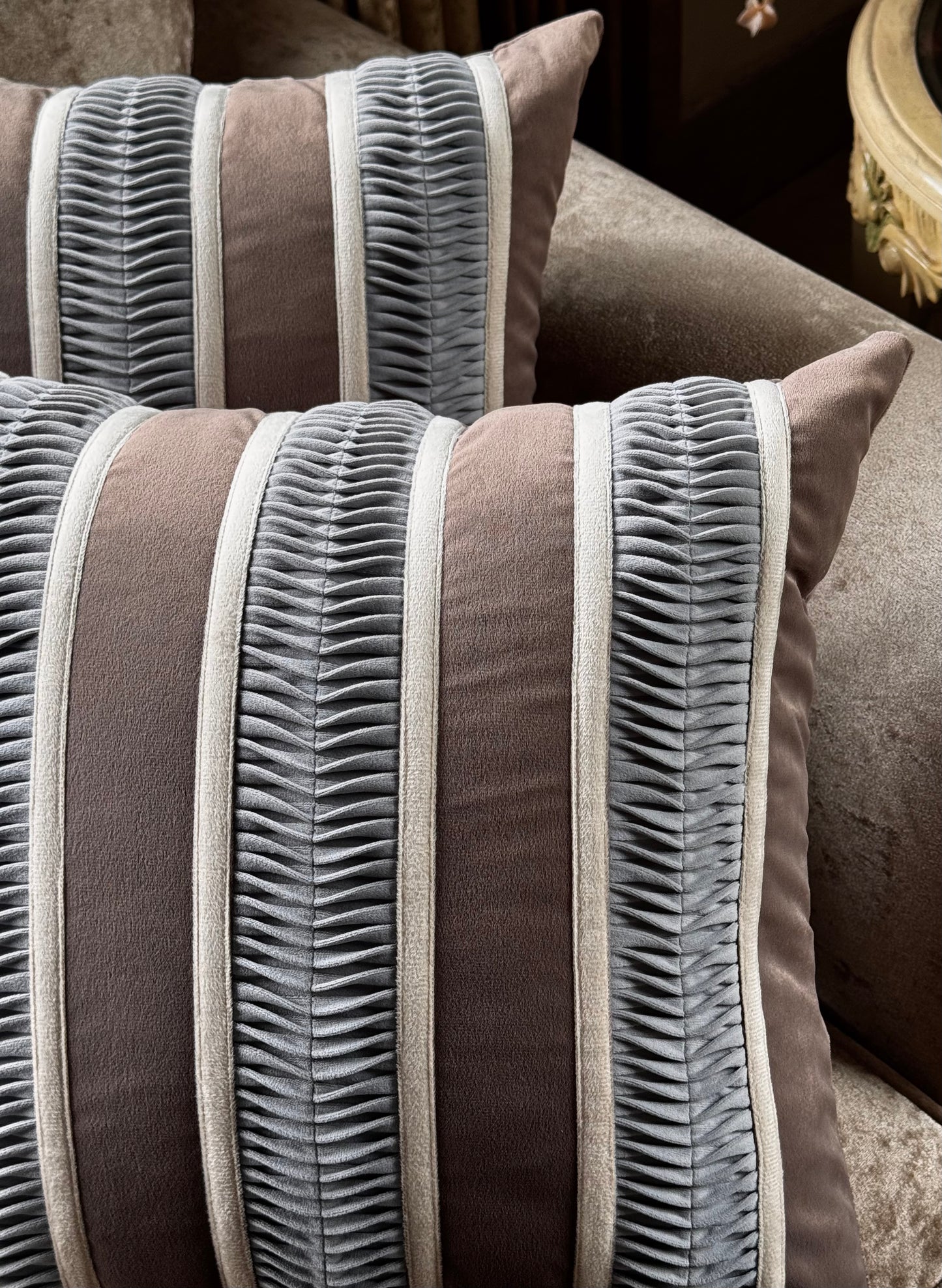 The Pleated Mocha Cushion Cover
