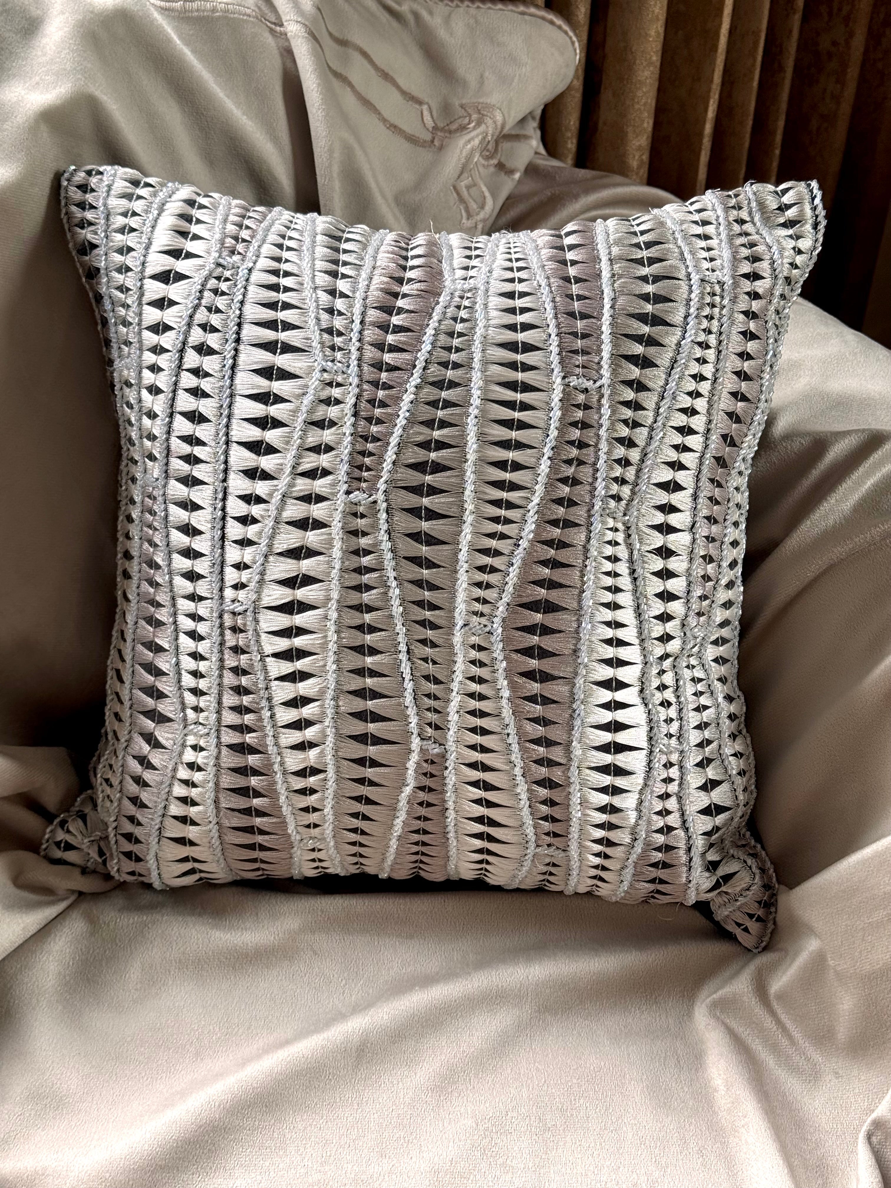 The Black Grey Azra Cushion Cover – NEXUS BY UPASNA