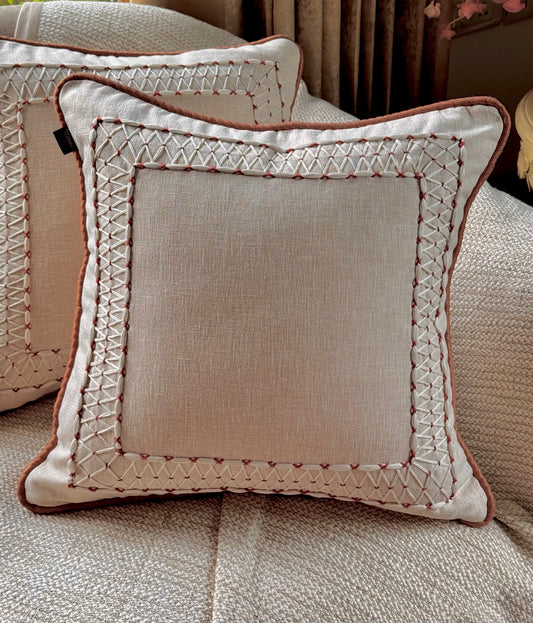 The Terracotta Cross Stitch Cushion Cover