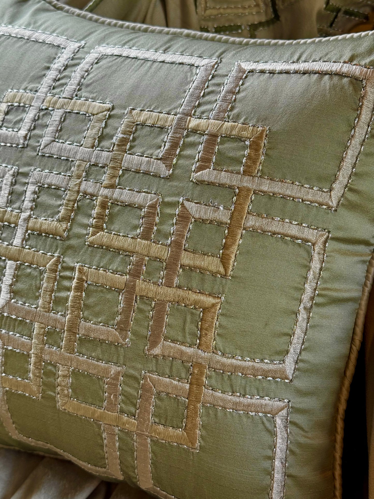 The Pastel Green Matrix Cushion Cover