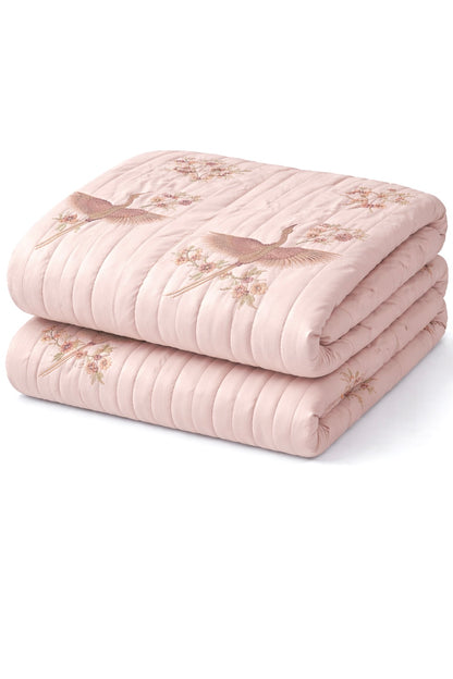 The Blush Pink Bird Quilt