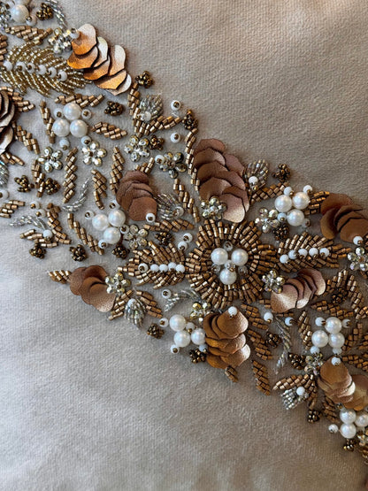 The Gilded Bloom Cushion Cover