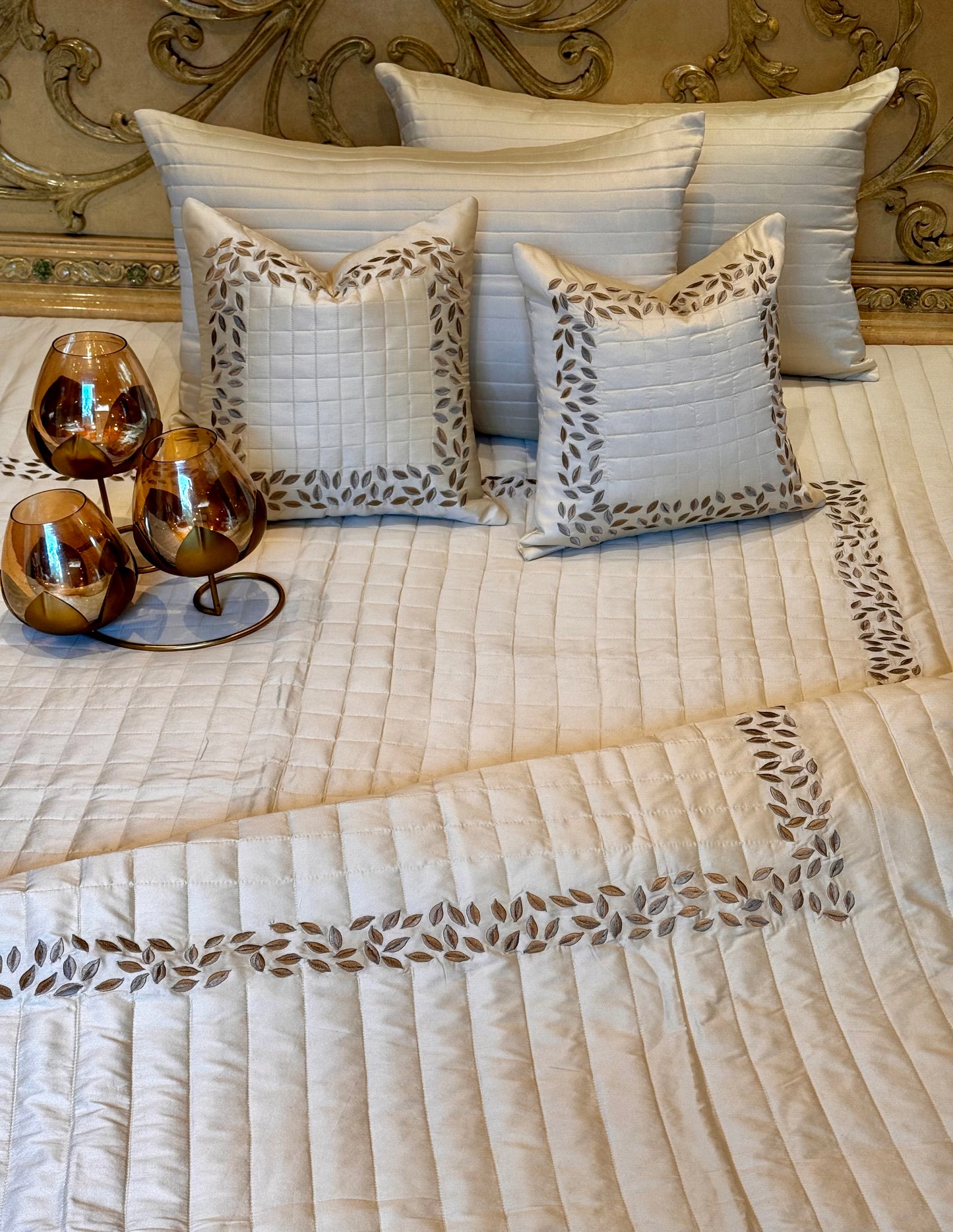 The Ivory Leaflet Bedding Set
