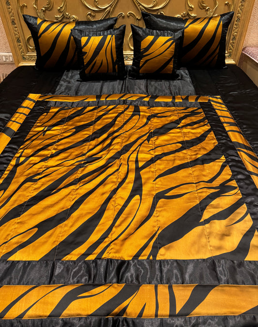 The Tiger Print Satin Bedding Set