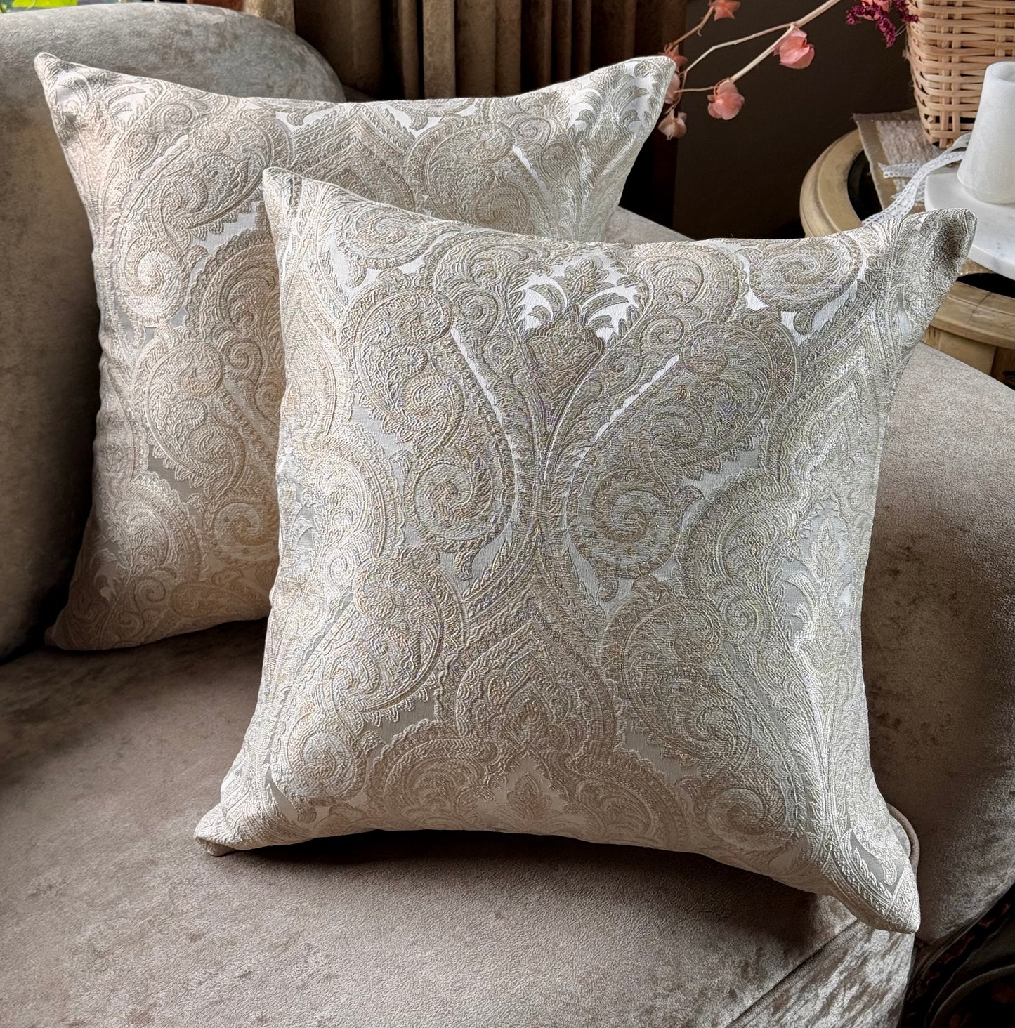 The Ivory Paisley Cushion Cover