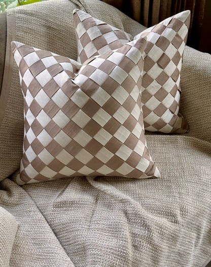 The Beige & Ivory Weave Cushion Cover