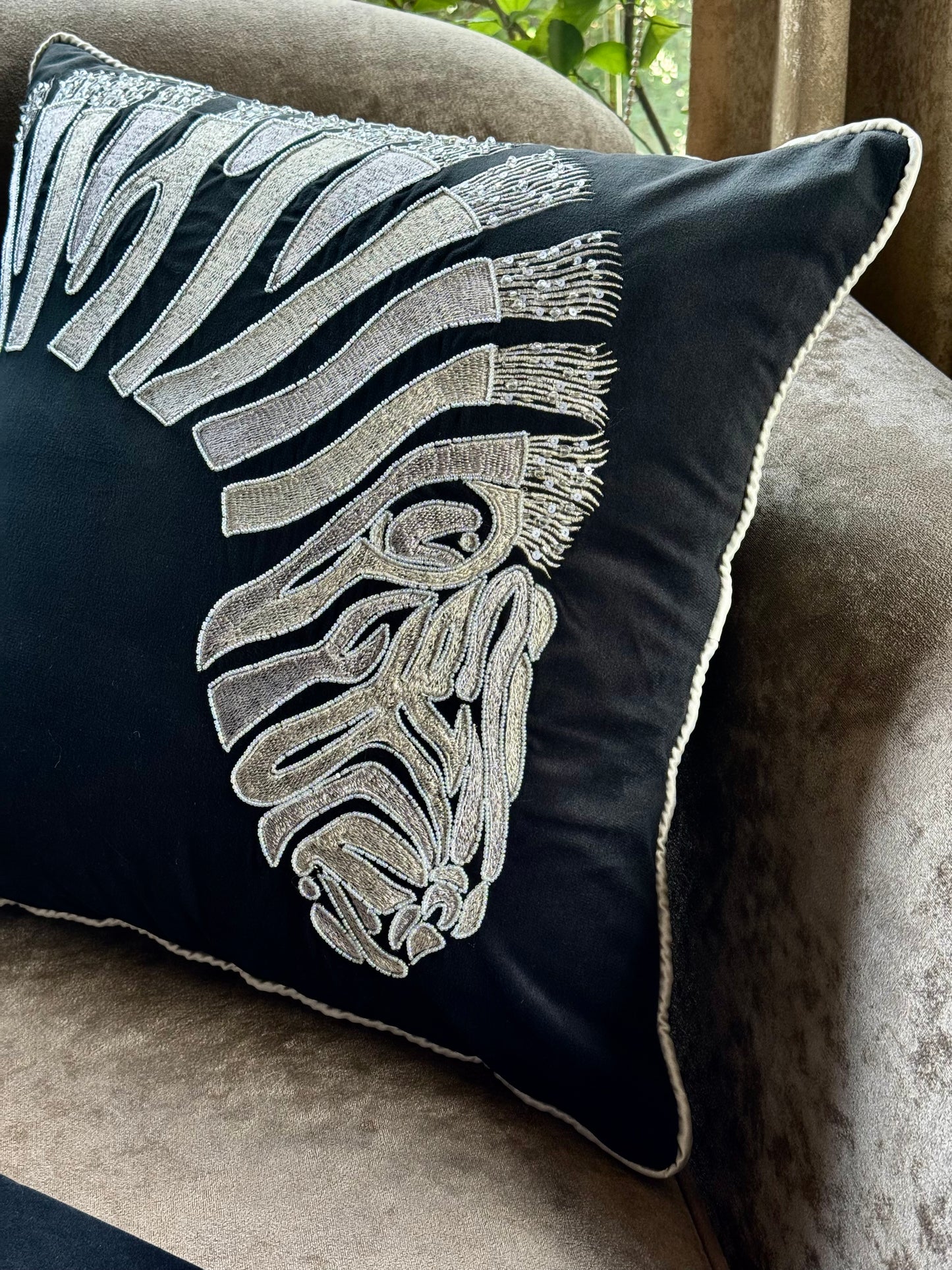 The Black Zebra Cushion Cover