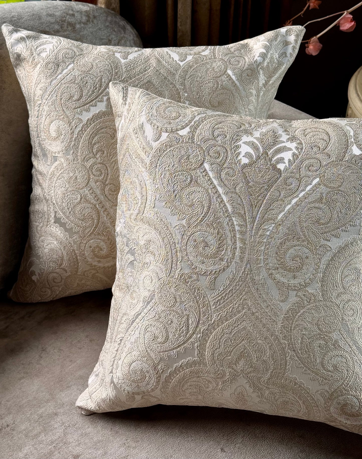 The Ivory Paisley Cushion Cover