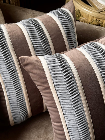 The Pleated Mocha Cushion Cover