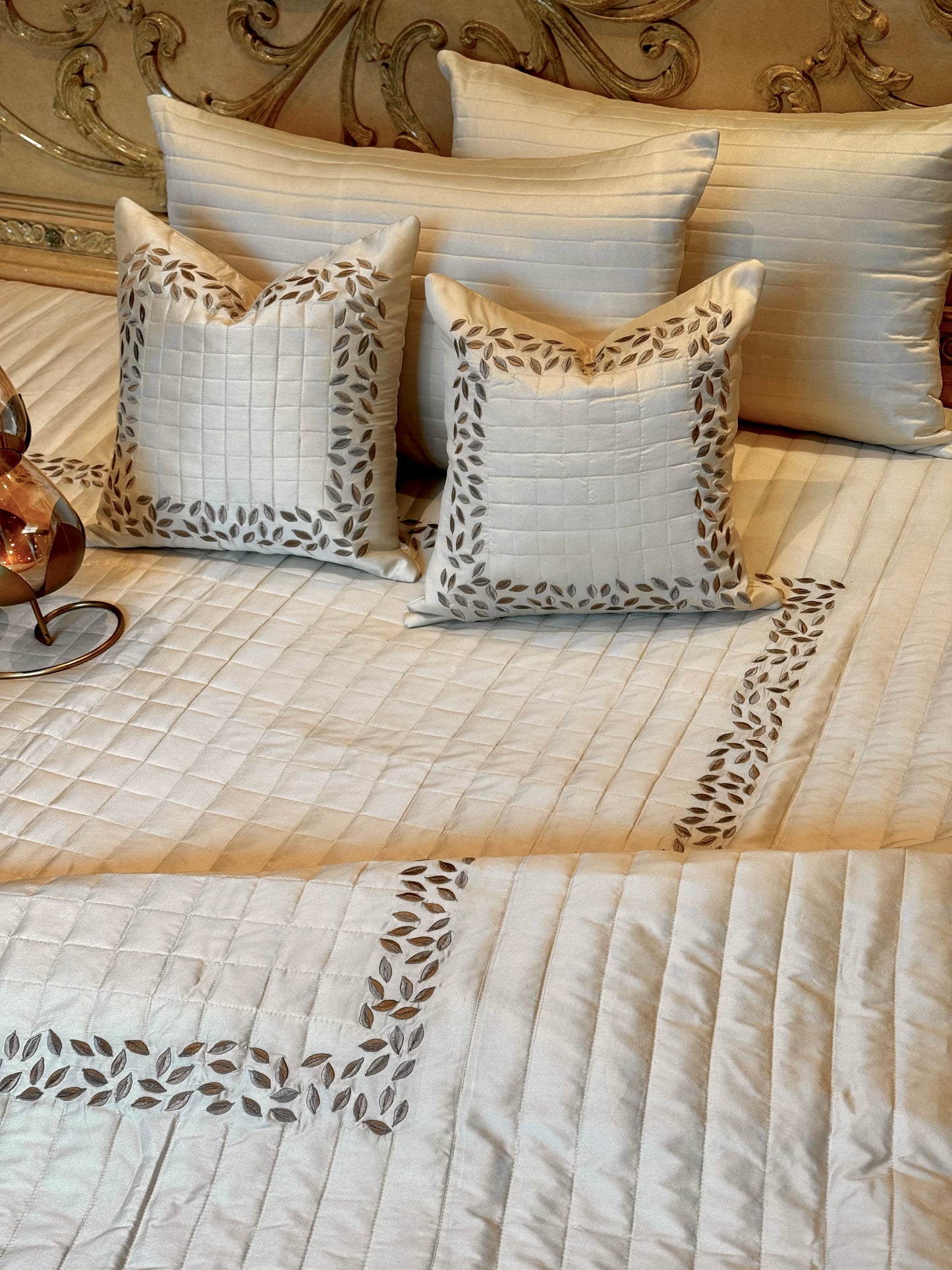 The Ivory Leaflet Bedding Set